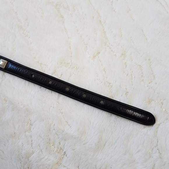 Brighton Black Leather Beaded Native American Styled Belt with Silver Buckle - Picture 6 of 9